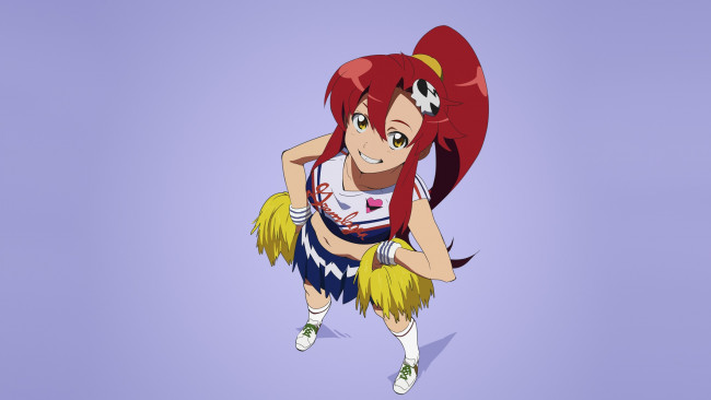 Обои картинки фото tengen toppa gurren lagann, аниме, tengen toppa gurren-lagann, девушка, взгляд, фон