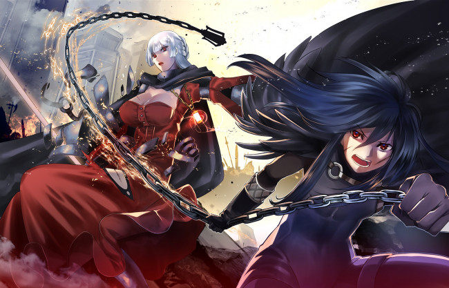 Обои картинки фото аниме, pixiv fantasia, девушка, парень