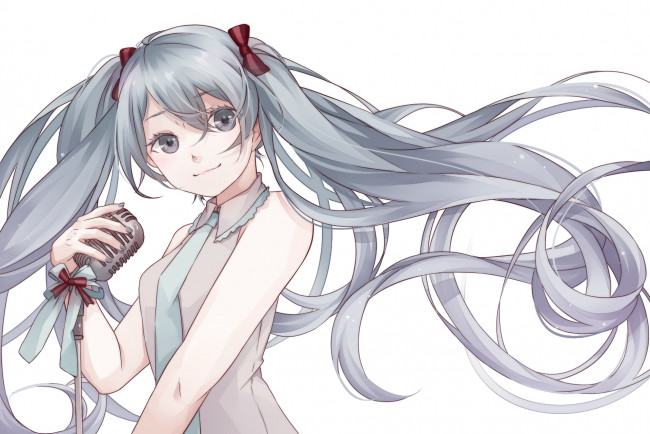 Обои картинки фото аниме, vocaloid, фон, взгляд, девушка