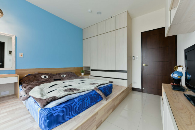 Обои картинки фото интерьер, спальня, рамка, светильник, мебель, стиль