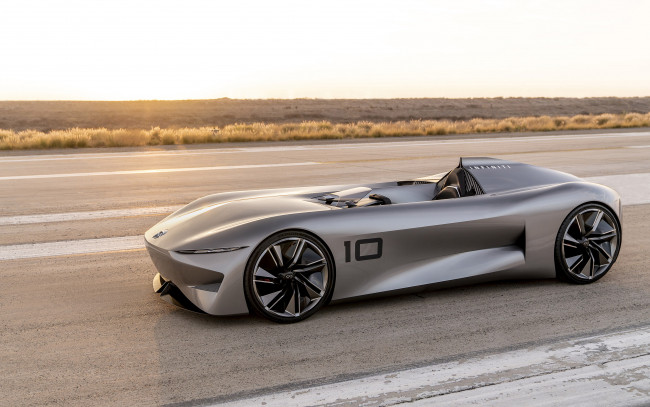 Обои картинки фото 2018 infiniti prototype 10, автомобили, infiniti, ретро-стиль, вид, спереди, суперкар, родстер