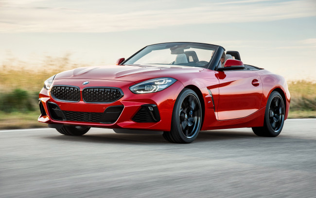 Обои картинки фото 2019 bmw z4, автомобили, bmw, z4, спортивный, автомобиль, вид, спереди, красный, родстер, кабриолет, бмв