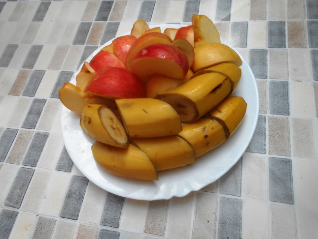 Обои картинки фото еда, бананы, яблоки