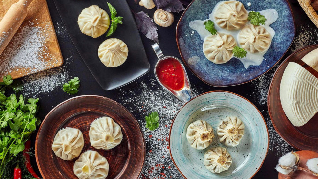 Обои картинки фото еда, пельмени,  манты,  вареники, хинкали