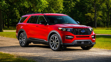 Картинка автомобили ford форд 2022 explorer st line красный внедорожник