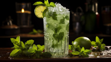 Картинка еда напитки +коктейль мята лед стакан коктейль мохито