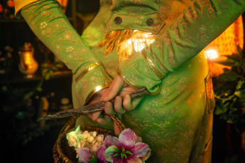 Картинка девушки алиса+арефьева образ костюм платье палочка корзина