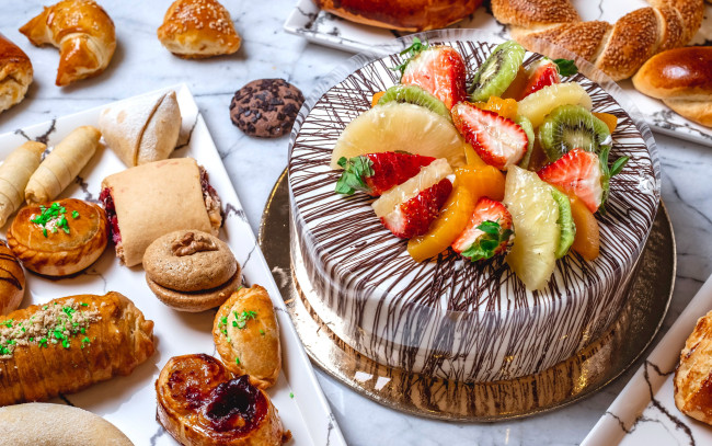 Обои картинки фото еда, торты, выпечка, торт, фрукты