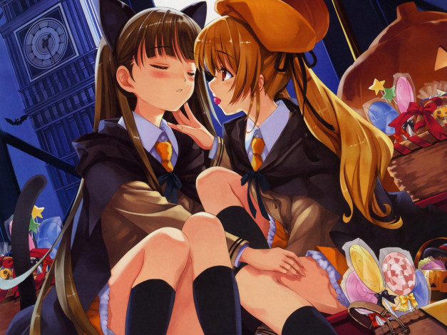 Обои картинки фото аниме, halloween, magic