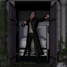 Картинка 3д графика people люди дверь коридор мужчина