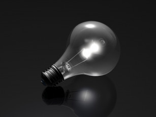 Картинка 3д графика другое лампочка свет фон тёмный