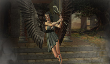 Картинка 3д графика angel ангел дымка