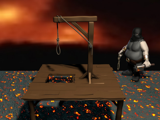 Обои картинки фото 3д, графика, horror, ужас, виселица, палач