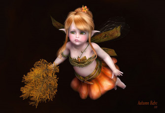 Картинка 3д графика elves эльфы autumn babe