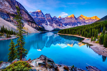 Картинка природа реки озера небо горы облака озеро