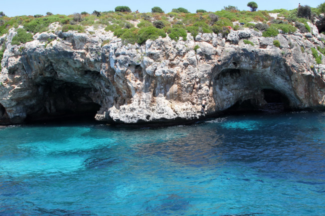 Обои картинки фото природа, побережье, море, грот, майорка, испания