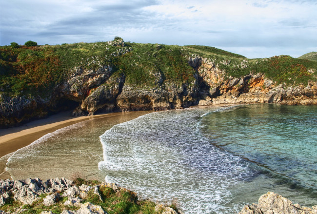 Обои картинки фото испания, астурия, природа, побережье, море