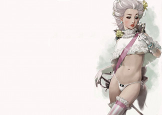 Картинка фэнтези девушки фон девушка чулки поза арт макияж эротика