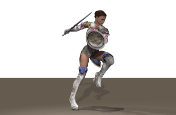 обоя 3д графика, амазонки , amazon, амазонка, щит, меч, воительница, фон, взгляд, девушка