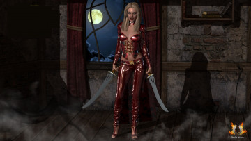 Картинка 3д+графика фантазия+ fantasy девушка оружие фон взгляд