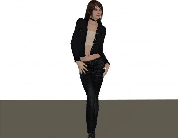 Обои картинки фото 3д графика, люди , people, взгляд, фон, девушка