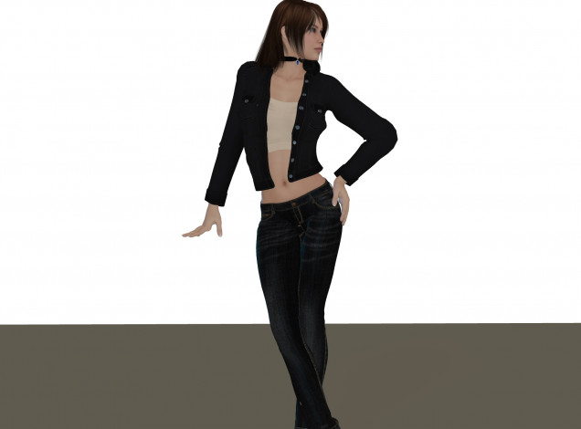 Обои картинки фото 3д графика, люди , people, фон, взгляд, девушка