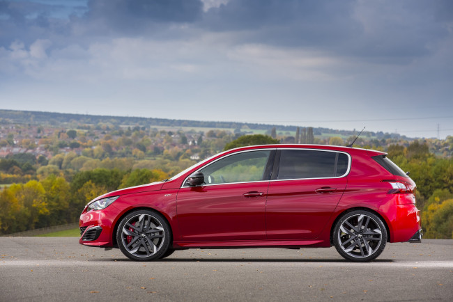 Обои картинки фото автомобили, peugeot, 2015г, uk-spec, красный, 308, gti