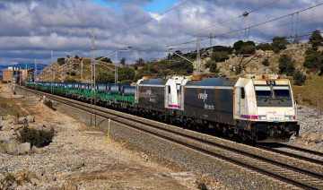 Картинка техника поезда рельсы локомотив состав