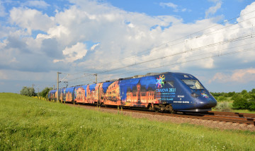 Картинка техника поезда рельсы локомотив состав