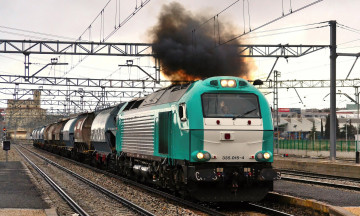 Картинка техника поезда рельсы локомотив состав