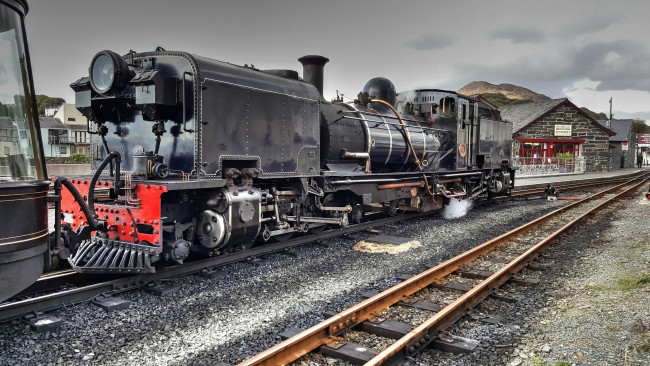 Обои картинки фото техника, паровозы, рельсы, локомотив, состав