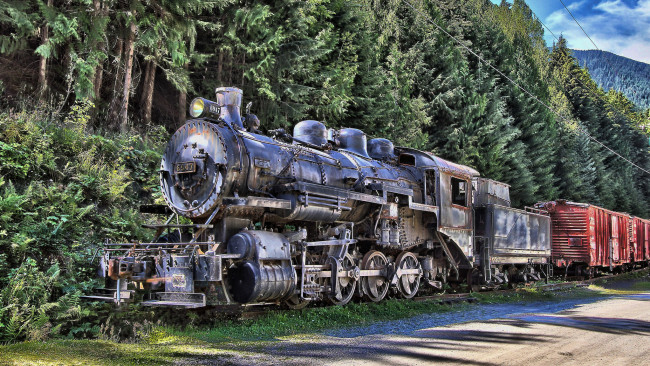 Обои картинки фото техника, паровозы, состав, рельсы, локомотив