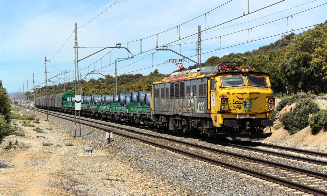 Обои картинки фото техника, поезда, рельсы, локомотив, состав