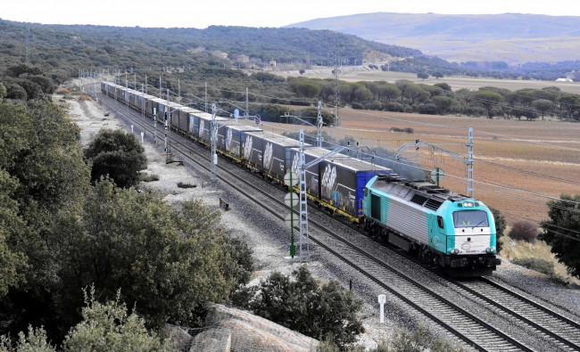 Обои картинки фото техника, поезда, рельсы, локомотив, состав