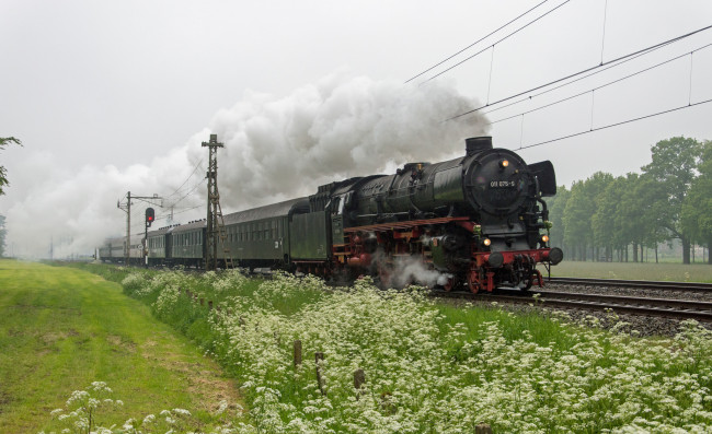 Обои картинки фото техника, паровозы, состав, локомотив, рельсы