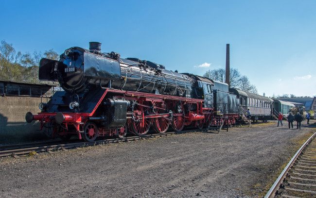 Обои картинки фото техника, паровозы, состав, локомотив, рельсы