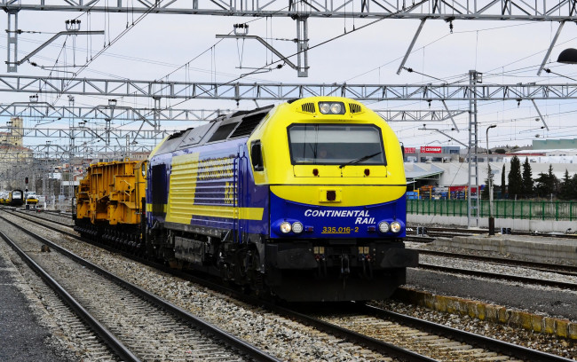 Обои картинки фото техника, поезда, рельсы, локомотив, состав