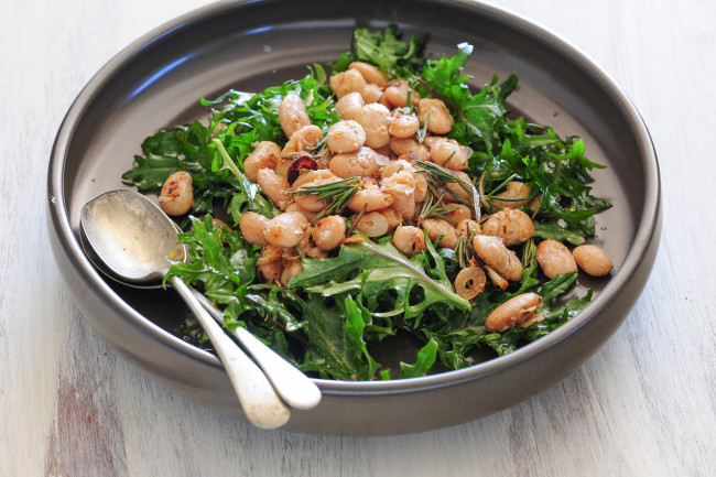 Обои картинки фото еда, вторые блюда, фасоль, зелень