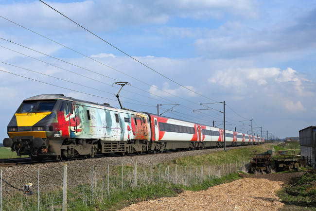 Обои картинки фото техника, электровозы, рельсы, локомотив, состав