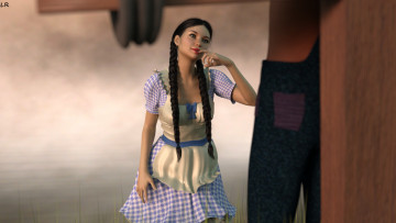 Картинка 3д+графика люди+ people фон взгляд девушка