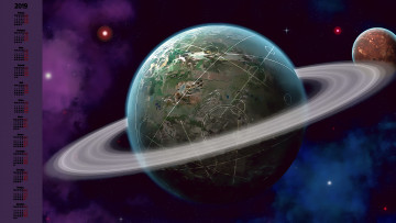 Картинка календари компьютерный+дизайн планета космос