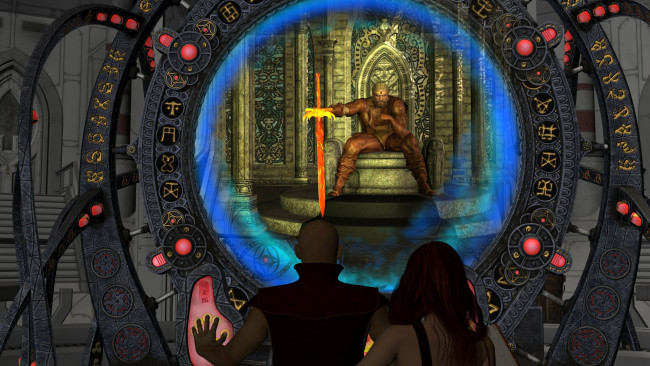 Обои картинки фото 3д графика, фантазия , fantasy, взгляд, девушка, фон