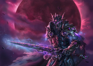 Картинка фэнтези эльфы меч латы взгляд фон мужчина