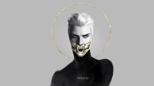 Обои картинки фото фэнтези, демоны, свитер, парень, клыки