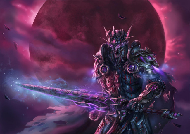 Обои картинки фото фэнтези, эльфы, меч, латы, взгляд, фон, мужчина