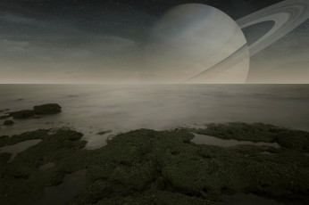 Картинка титан космос спутники+сатурна спутник сатурн планета вселенная галактика поверхность почва грунт атмосфера пустыня