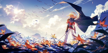 Картинка видео+игры the+legend+of+zelda линк цветы птицы