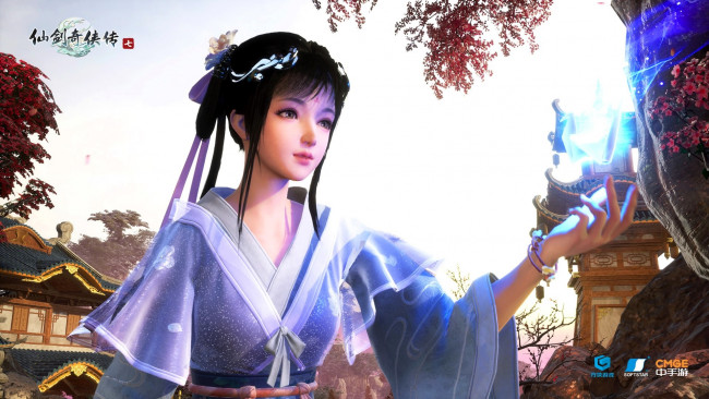 Обои картинки фото sword and fairy 7, видео игры, ---другое, девушка, магия, двор