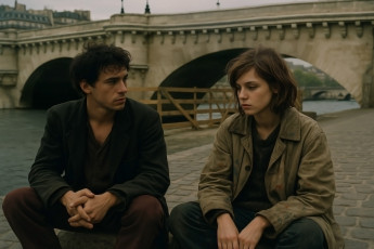 Картинка 3д+графика люди+ people мост мужчина женщина грустные лица