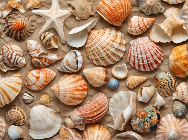 Обои картинки фото разное, ракушки,  кораллы,  декоративные и spa-камни, морские, много